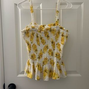 Women’s White House Black Market Shirt White/Yellow Size: Small